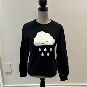 Cute Black Sweatshirt with Cloud Design